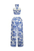 Clementine Tropical Print Halter Top & Pants SET